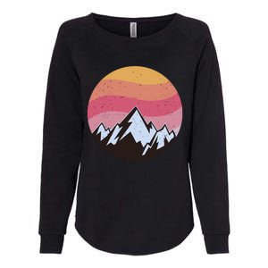 Retro Sunset Mountain Womens California Wash Sweatshirt