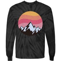 Retro Sunset Mountain Tie-Dye Long Sleeve Shirt