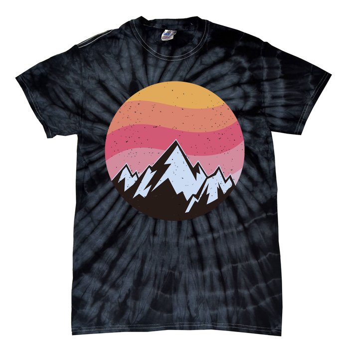 Retro Sunset Mountain Tie-Dye T-Shirt