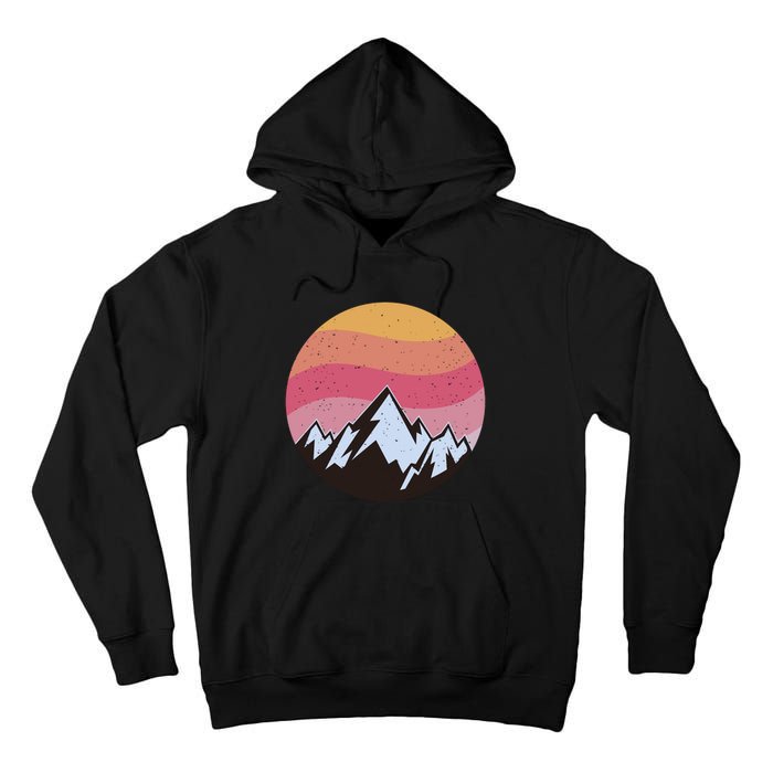 Retro Sunset Mountain Tall Hoodie