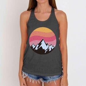 Retro Sunset Mountain Women's Knotted Racerback Tank