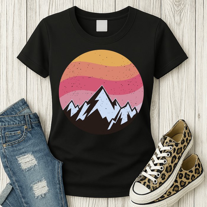 Retro Sunset Mountain Womens T-Shirt