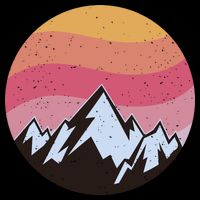 Retro Sunset Mountain Womens T-Shirt