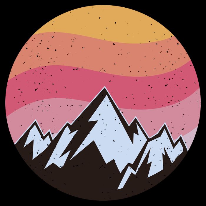 Retro Sunset Mountain Womens T-Shirt