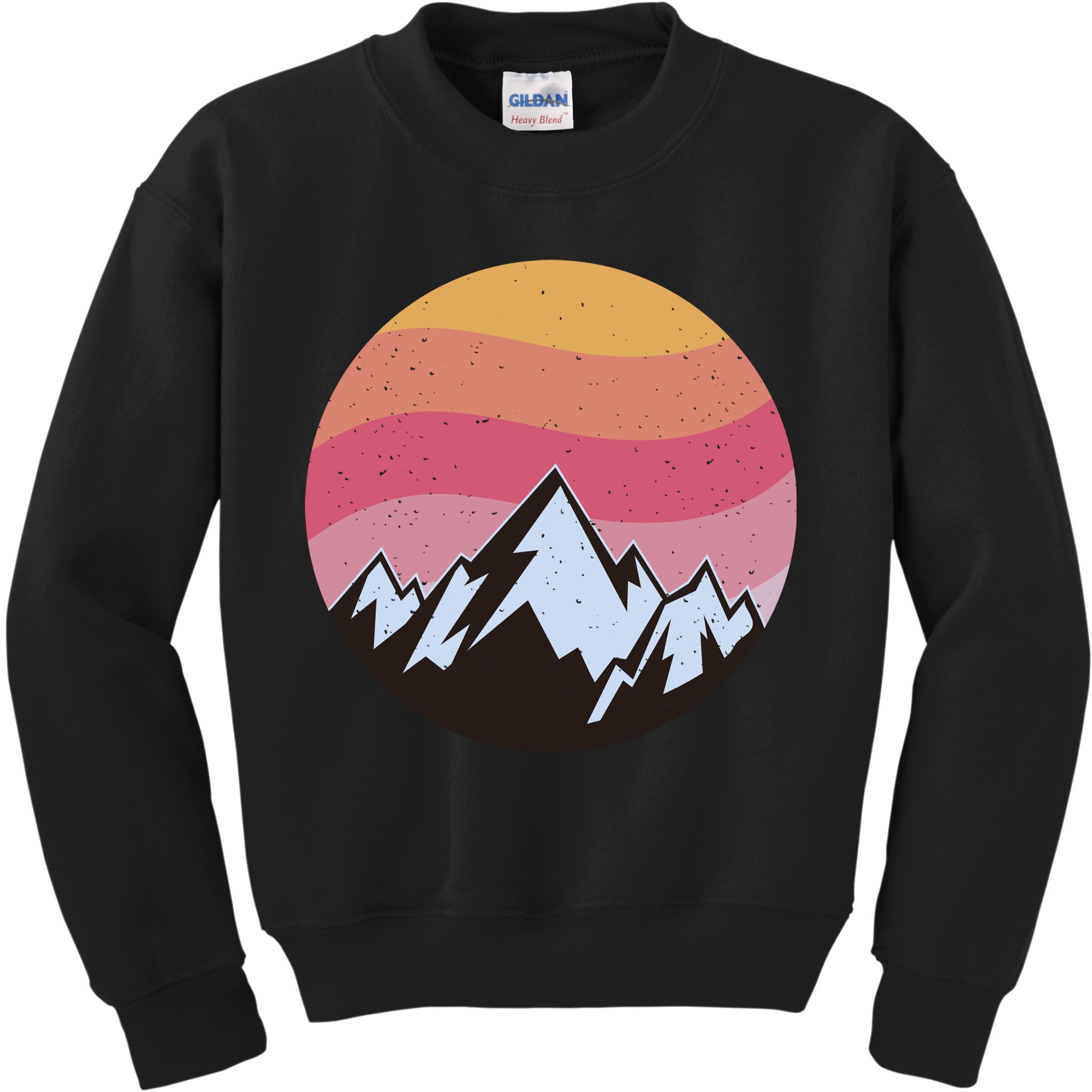 Retro Sunset Mountain Kids Sweatshirt