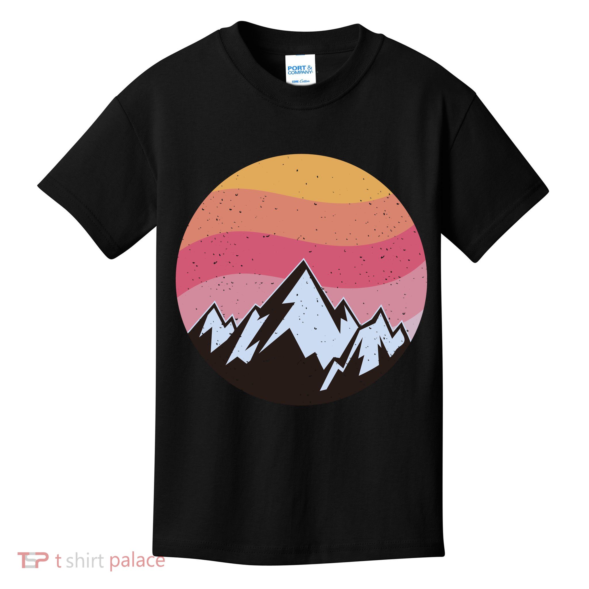 Retro Sunset Mountain Kids T-Shirt
