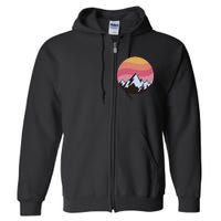 Retro Sunset Mountain Full Zip Hoodie