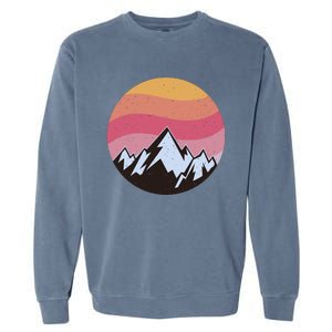 Retro Sunset Mountain Garment-Dyed Sweatshirt