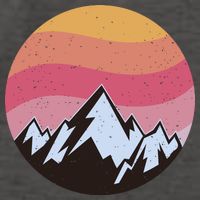 Retro Sunset Mountain Vector Backpack