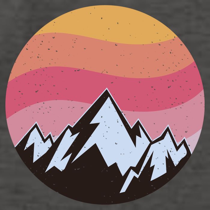 Retro Sunset Mountain Vector Backpack
