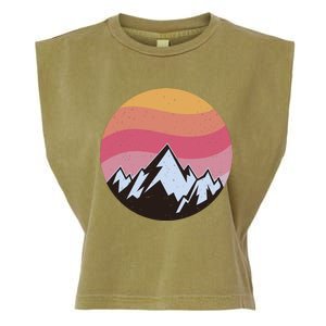 Retro Sunset Mountain Garment-Dyed Women's Muscle Tee