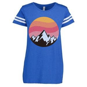 Retro Sunset Mountain Enza Ladies Jersey Football T-Shirt