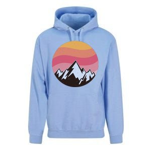 Retro Sunset Mountain Unisex Surf Hoodie