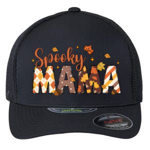 Retro Spooky Mama Halloween Flexfit Unipanel Trucker Cap