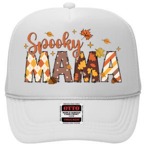 Retro Spooky Mama Halloween High Crown Mesh Back Trucker Hat