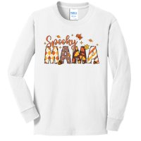 Retro Spooky Mama Halloween Kids Long Sleeve Shirt