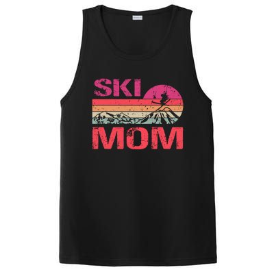 Retro Ski Mom Sunset Winter Skiing Mom Gift PosiCharge Competitor Tank