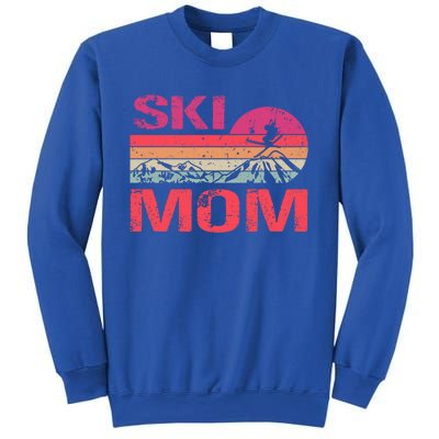 Retro Ski Mom Sunset Winter Skiing Mom Gift Sweatshirt