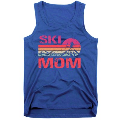 Retro Ski Mom Sunset Winter Skiing Mom Gift Tank Top