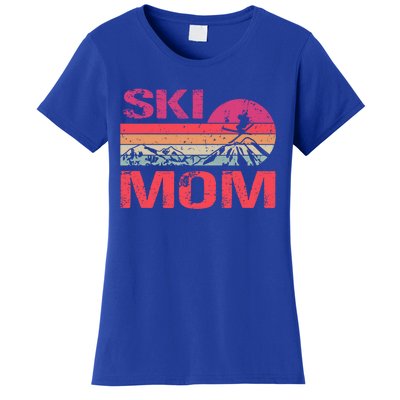 Retro Ski Mom Sunset Winter Skiing Mom Gift Women's T-Shirt