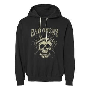 Retro Skulls Music Rock 90s Omens Pride Family Bad Gift Idea Garment-Dyed Fleece Hoodie