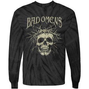 Retro Skulls Music Rock 90s Omens Pride Family Bad Gift Idea Tie-Dye Long Sleeve Shirt