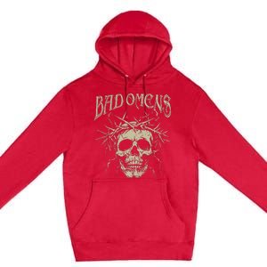 Retro Skulls Music Rock 90s Omens Pride Family Bad Gift Idea Premium Pullover Hoodie