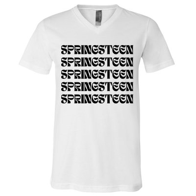 Retro Springsteen Music V-Neck T-Shirt