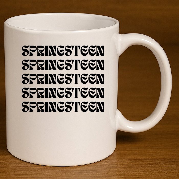 Retro Springsteen Music 11oz C Handle Ceramic Mug