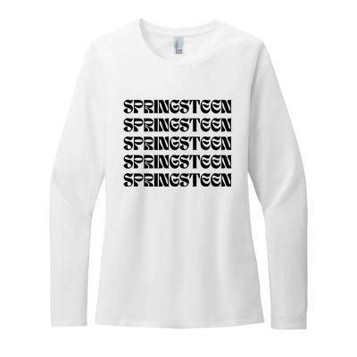 Retro Springsteen Music Womens CVC Long Sleeve Shirt