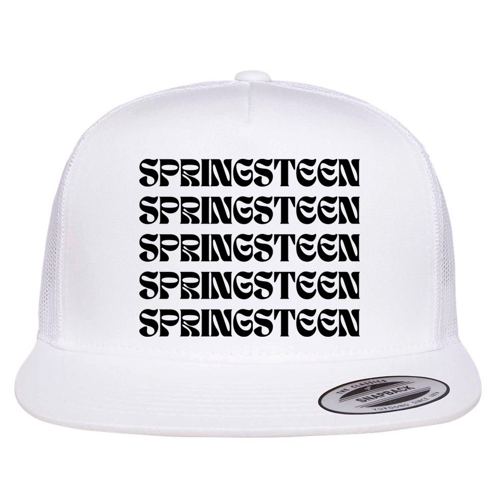 Retro Springsteen Music Flat Bill Trucker Hat