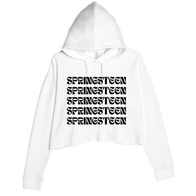 Retro Springsteen Music Crop Fleece Hoodie