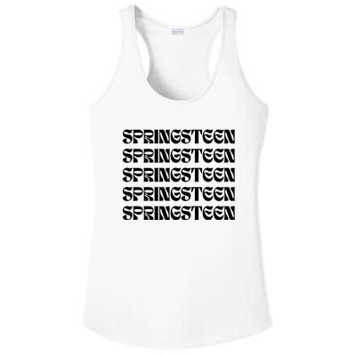 Retro Springsteen Music Ladies PosiCharge Competitor Racerback Tank