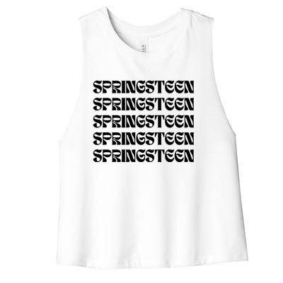 Retro Springsteen Music Women's Racerback Cropped Tank