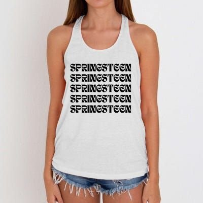 Retro Springsteen Music Women's Knotted Racerback Tank