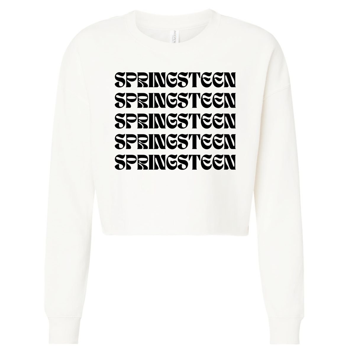 Retro Springsteen Music Cropped Pullover Crew
