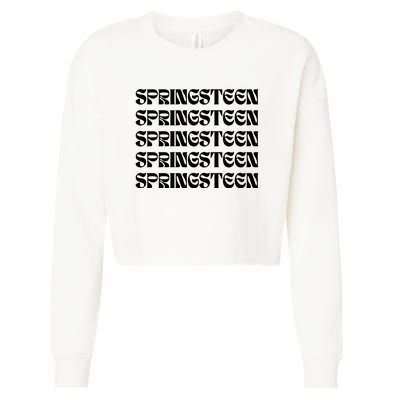 Retro Springsteen Music Cropped Pullover Crew