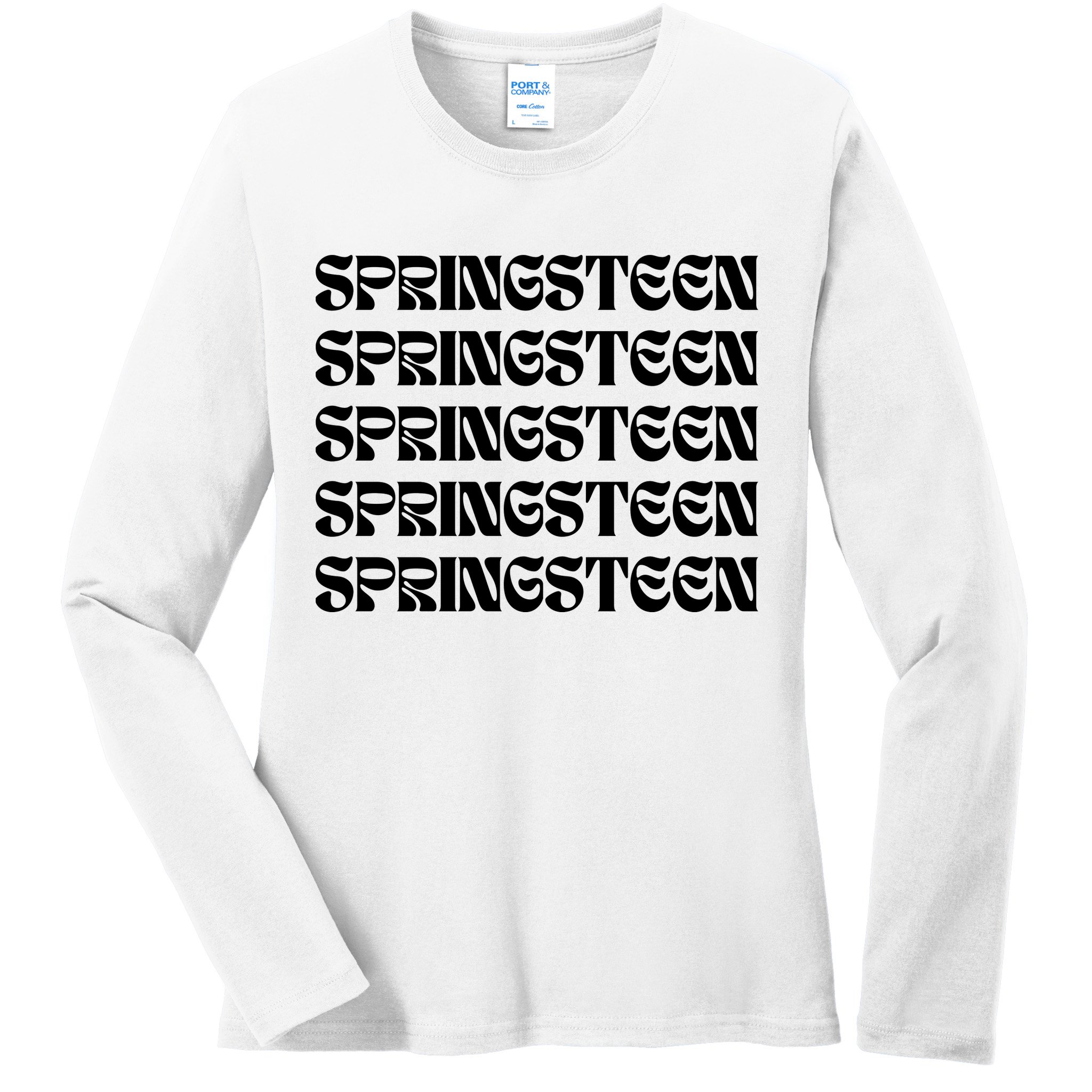 Retro Springsteen Music Ladies Long Sleeve Shirt