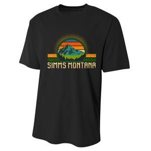 Retro Simms Montana National Park Moutains Camping Hiking Performance Sprint T-Shirt