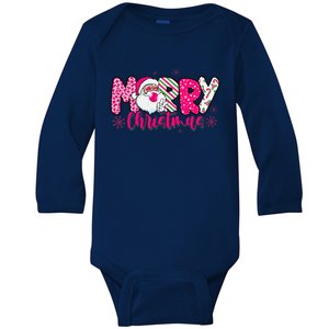 Retro Santa Merry Christmas Blowing Bubble Xmas Baby Long Sleeve Bodysuit