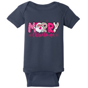 Retro Santa Merry Christmas Blowing Bubble Xmas Baby Bodysuit