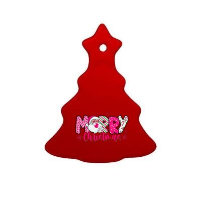 Retro Santa Merry Christmas Blowing Bubble Xmas Ceramic Tree Ornament