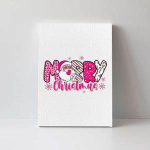 Retro Santa Merry Christmas Blowing Bubble Xmas Canvas