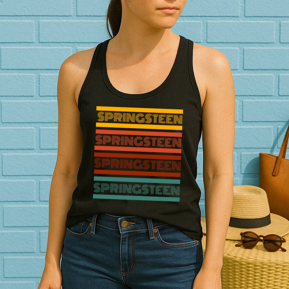 Retro Springsteen Music Womens Tank Top