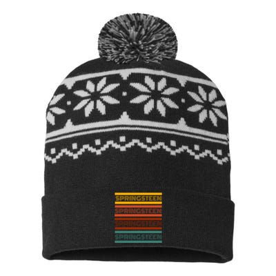 Retro Springsteen Music USA-Made Snowflake Beanie