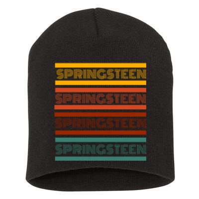 Retro Springsteen Music Short Acrylic Beanie