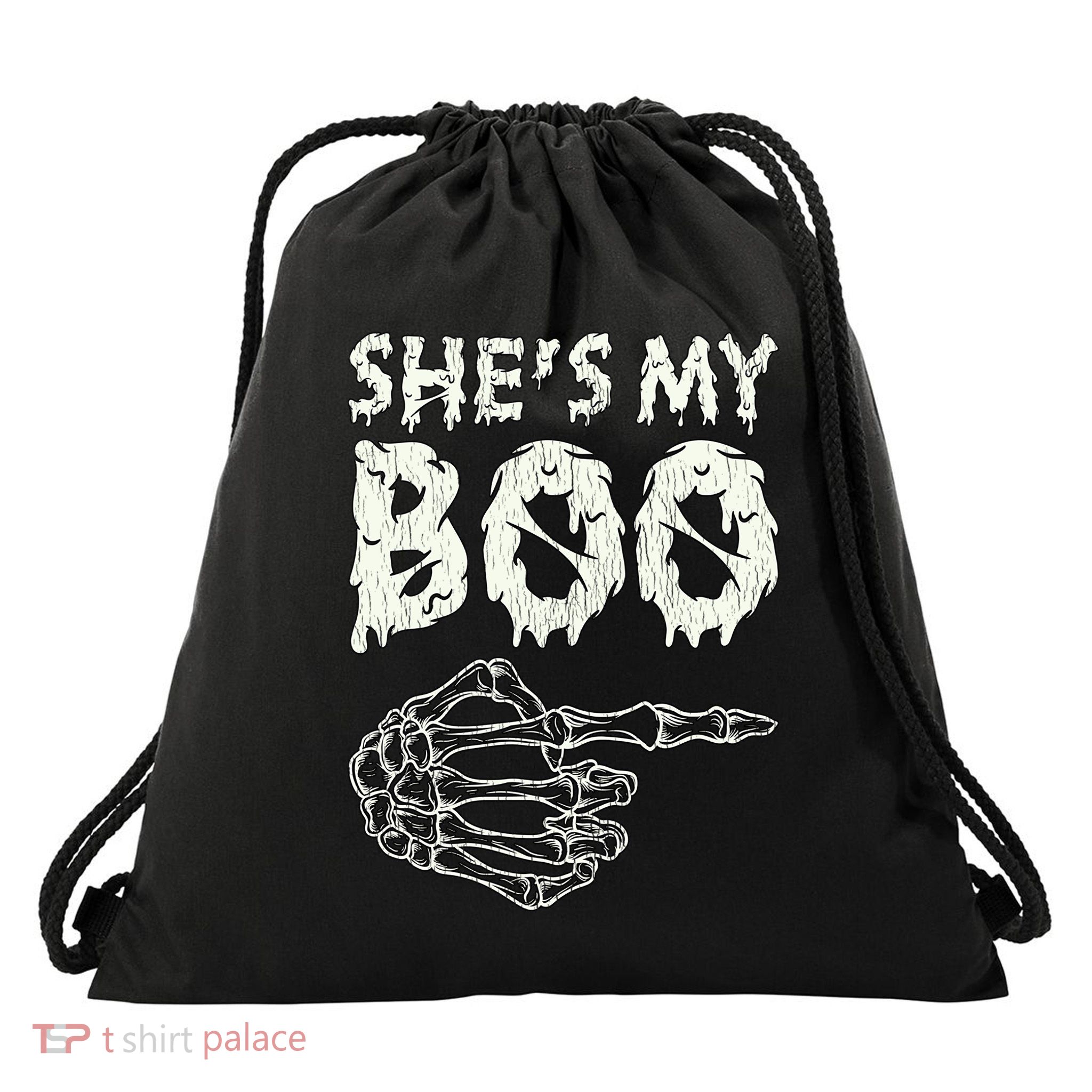 Retro She My Boo Couples Halloween For Her Matching Costume Gift Drawstring Bag