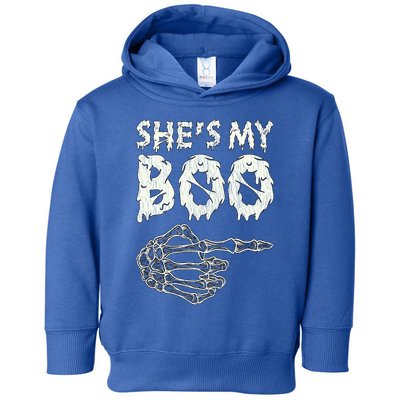 Retro She My Boo Couples Halloween For Her Matching Costume Gift Toddler Hoodie