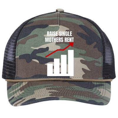 Raise Single Mothers Rent Funny Mom Single Parent Retro Rope Trucker Hat Cap