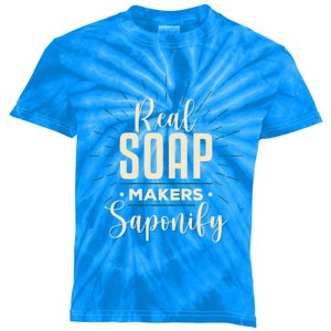 Real Soap Makers Saponify Soap Making Soapmaker Gift Kids Tie-Dye T-Shirt